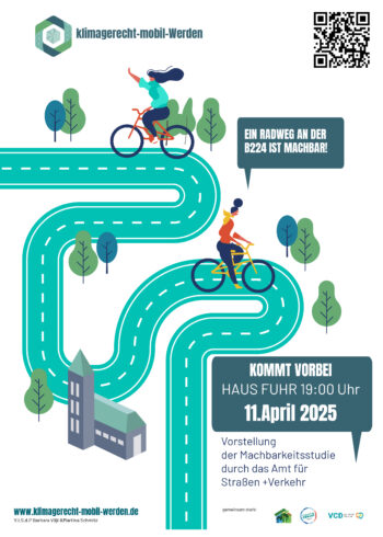 Einladungsflyer Machbarkeitsstudie B224 im Haus Fuhr am 11. April 2025 um 19:00Uhr